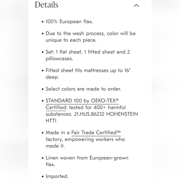 ❤️BUY 2 GET 1 FREE  West Elm European Flax Linen Sheet Set,Full,Frost Gray,$269 - Picture 4 of 15